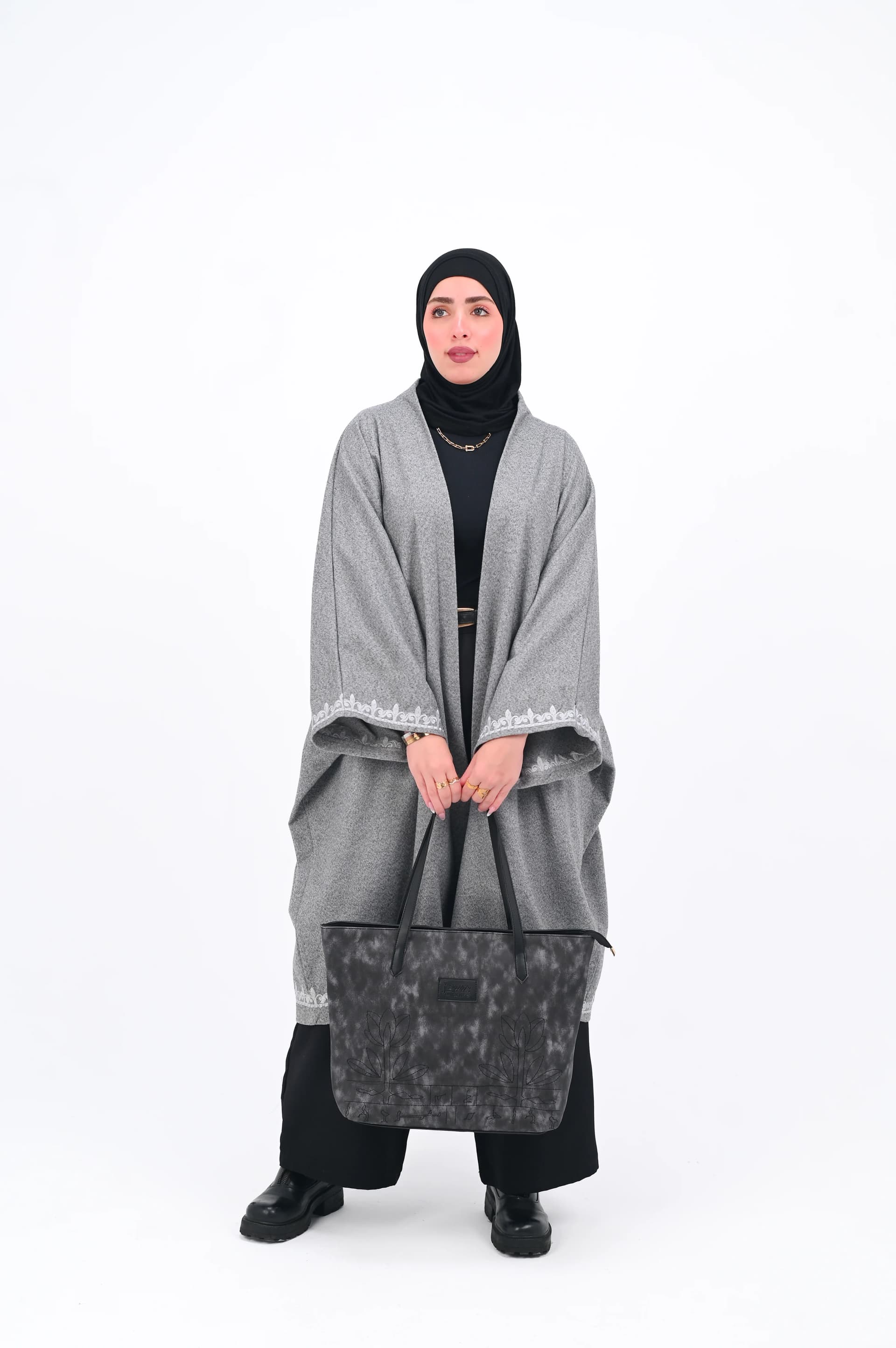 Women's Embroidered Gray Cardigan – view 2