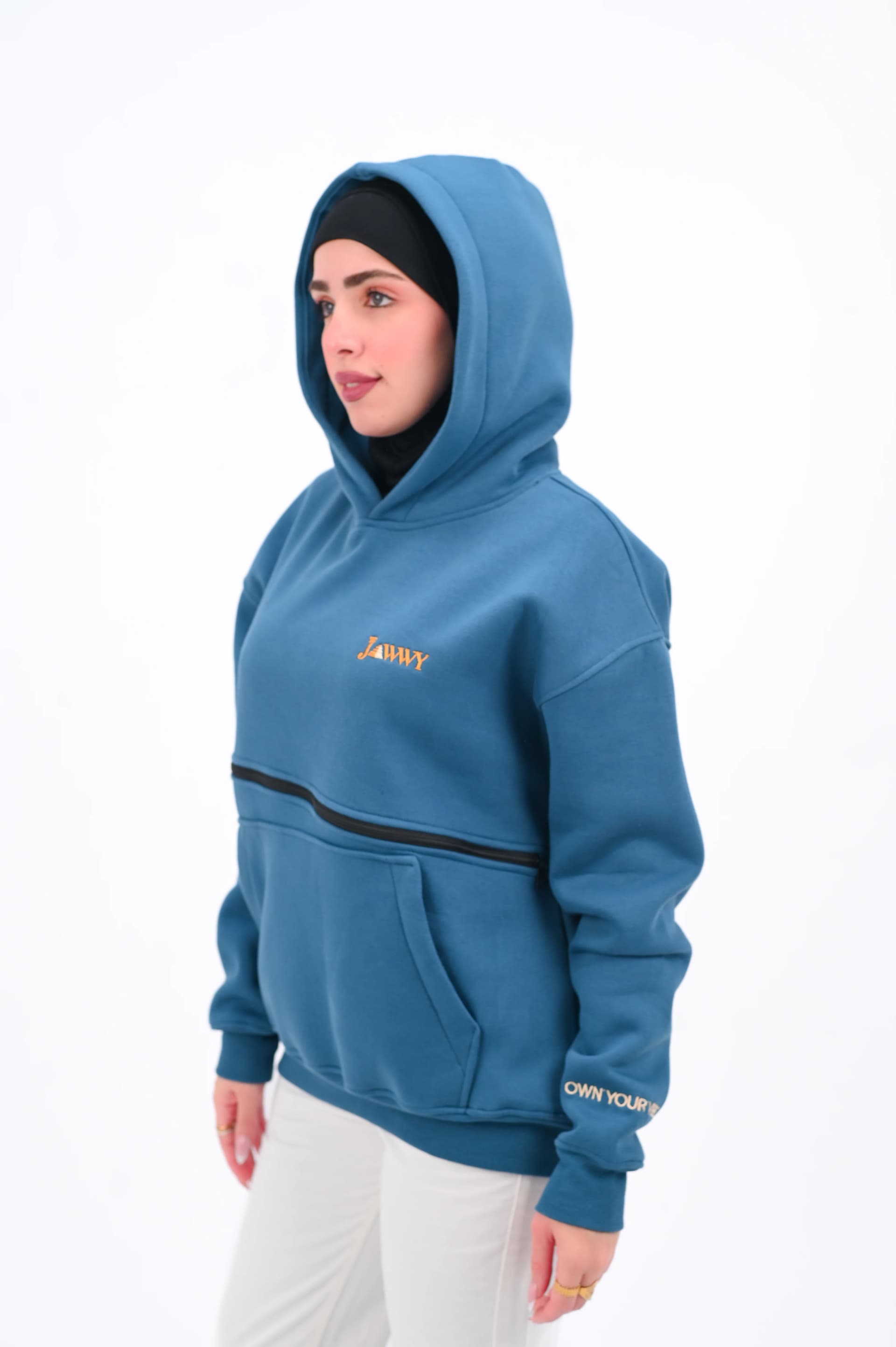 Unisex Oversized Statement Hoodie – Blue