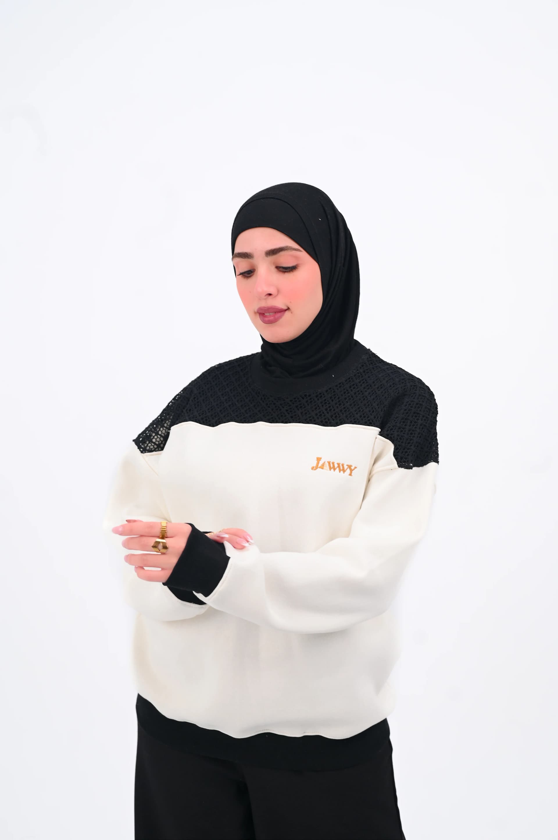 Women's Oversized Mesh Hoodie – White